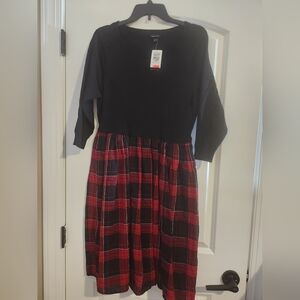 Torrid Black and Red Plaid Casual Dress
